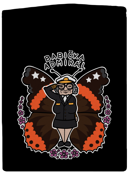 Babička admirál dámská mikina na zip Black