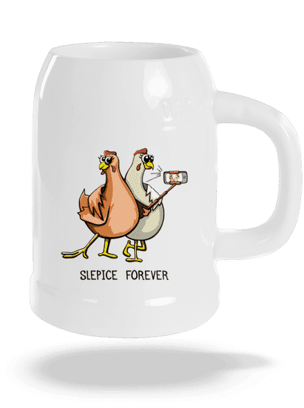Slepice forever půllitr White
