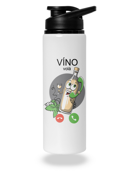 Bílé víno volá lahev na vodu White