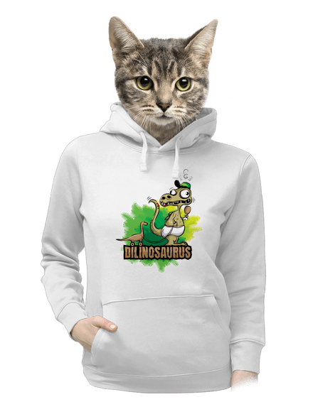 Dilinosaurus dámská mikina klokanka White