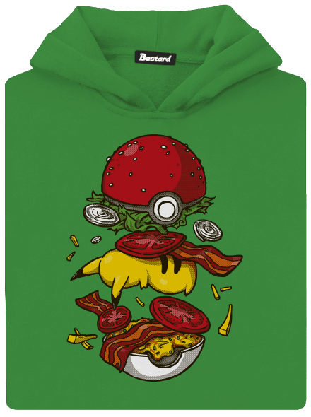 Pokémon burger dětská mikina klokanka Kelly Green AWD