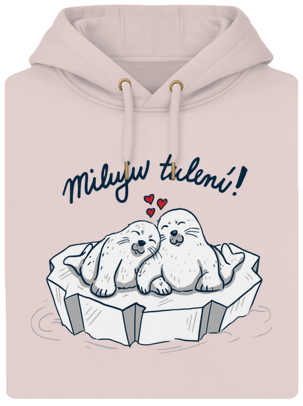 Miluju tulení unisex mikina premium Rose Chalk
