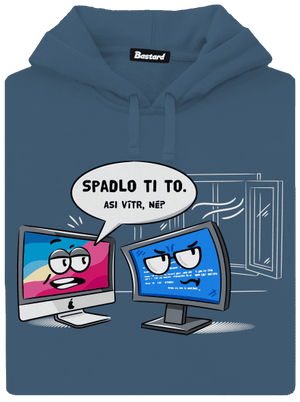 Mac vs. Windows dámská mikina klokanka Denim