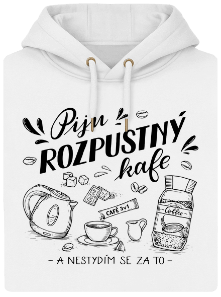 B12: Piju rozpustný unisex mikina premium Snowwhite