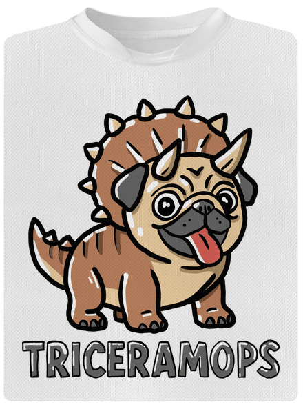 Triceramops dětské sportovní tričko White