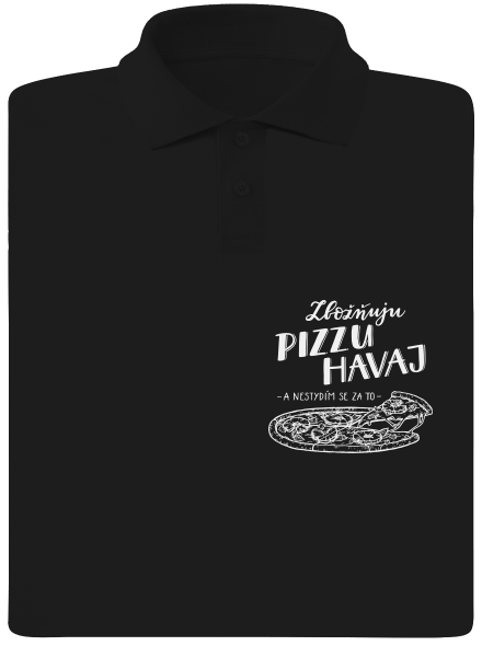 B12: Zbožňuju pizzu Havaj pánská polokošile Black
