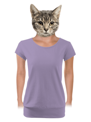 Bez potisku dámské tričko s lemem Lavender