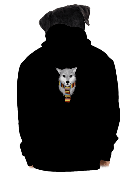 Sněžný vlk pánská mikina na zip Black