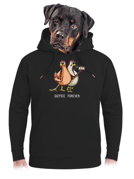 Slepice forever unisex mikina premium Dark Black