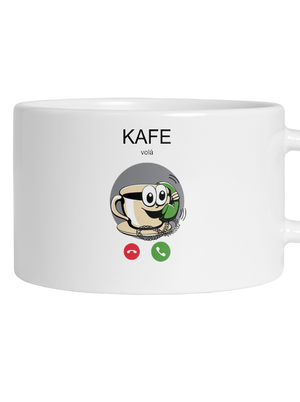 Kafe volá hrnek makronka White
