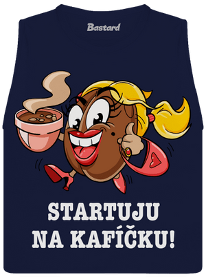 Startuju na kafíčku dámské tílko volné Navy
