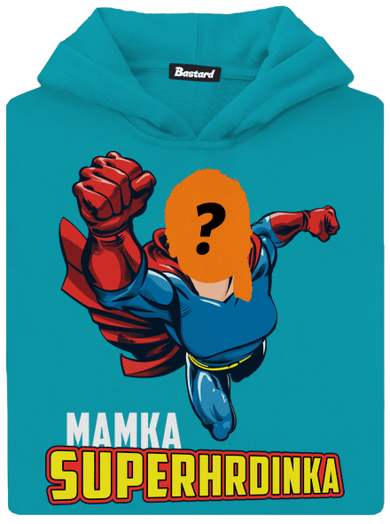 Mamka superhrdinka dětská mikina klokanka Hawaiian Blue