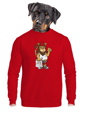Lvíček unisex mikina bez kapuce Red