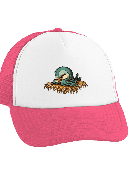 Ranní ptáče spí kšiltovka truckerka Fluorescent Pink cap