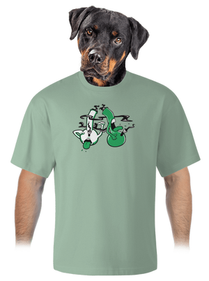 Bongo kašel unisex tričko oversized Sage