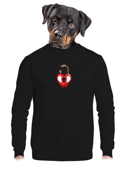 Zámek lásky unisex mikina bez kapuce Black