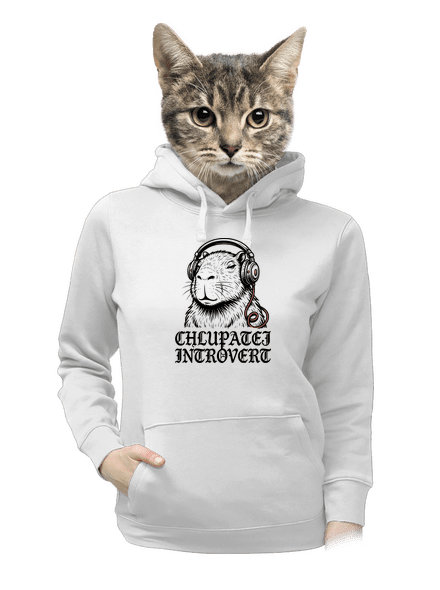 Chlupatej introvert dámská mikina klokanka White