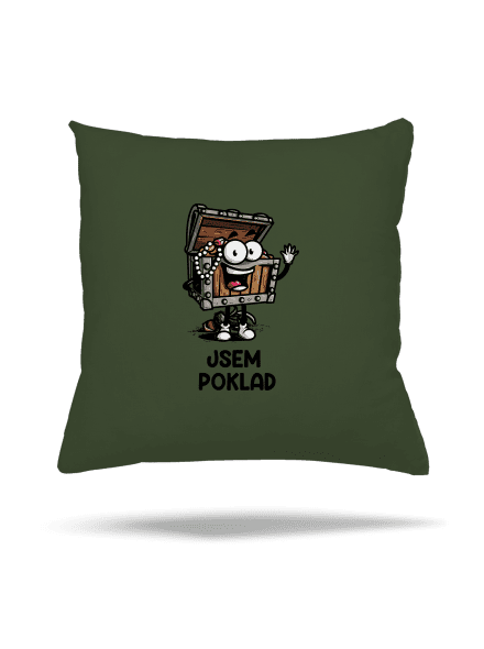 Jsem poklad polštář Olive Green