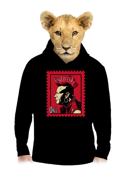 Známka punku dětská mikina klokanka Black