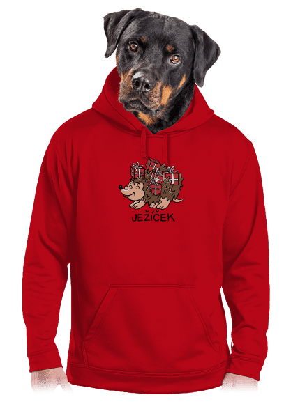Ježíček pánská mikina klokanka Red