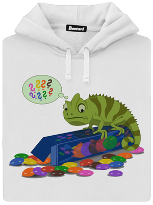 Zmatený chameleon dámská mikina klokanka White