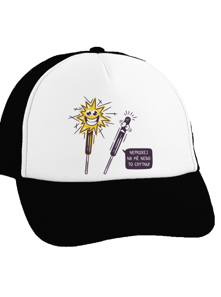 Prskavky kšiltovka truckerka Black cap