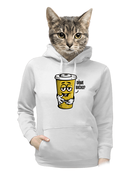 Dáme brčko? dámská mikina klokanka White
