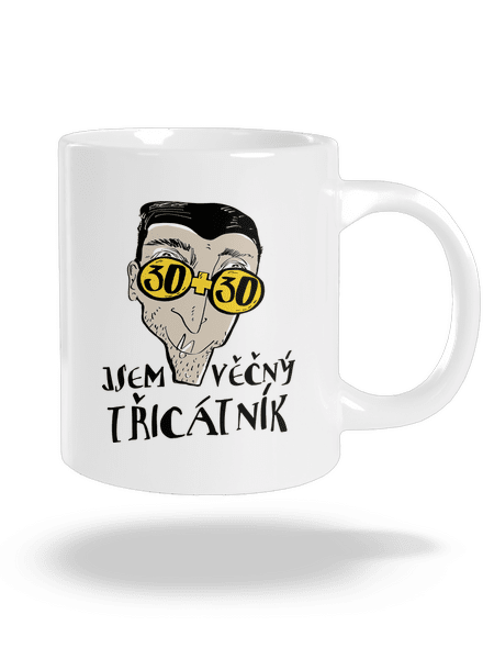 Věčný třicátník velký hrnek White