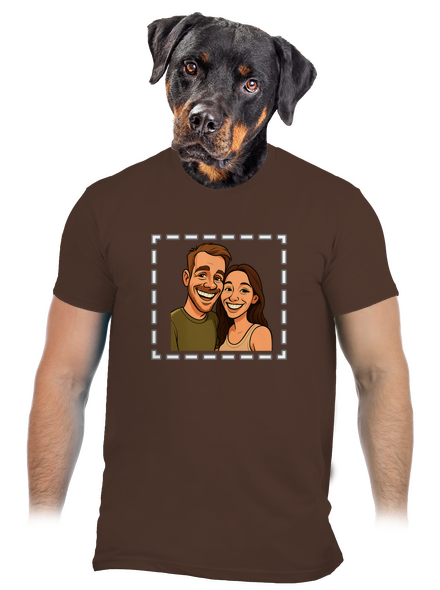 Karikatura z vlastní fotky pánské tričko Brown