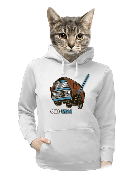 Obi-Van dámská mikina klokanka White