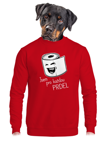 Prdel unisex mikina bez kapuce Red