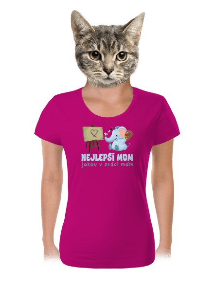 Nejlepší mom dámské tričko Fuchsia Red