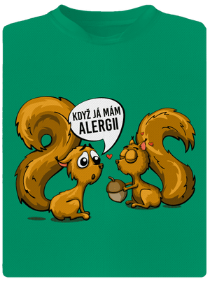 Alergická veverka dětské sportovní tričko Kelly Green Mal