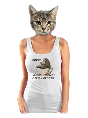 V pressu dámské tílko klasické White