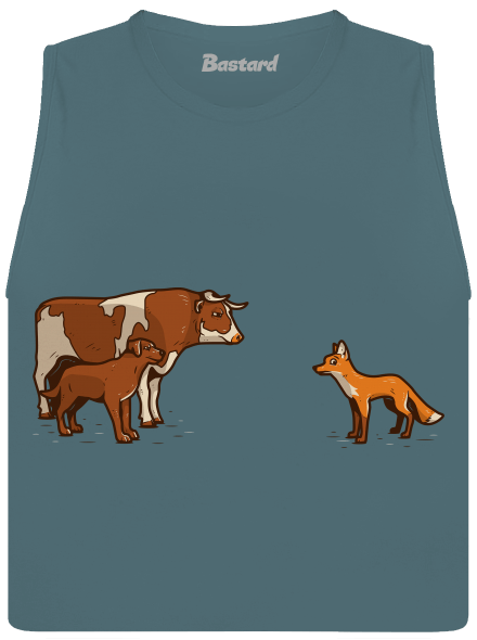 Vůl, pes a vulpes dámské tílko volné Heather Deep Teal