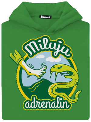 Miluju adrenalin dětská mikina klokanka Kelly Green AWD