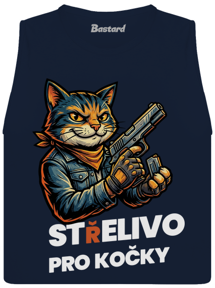 Střelivo pro kočky dámské tílko volné Navy
