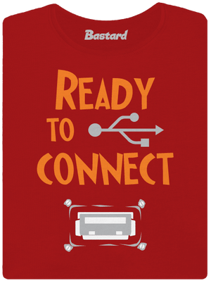 USB připojení dámské tričko s lemem Red Mal