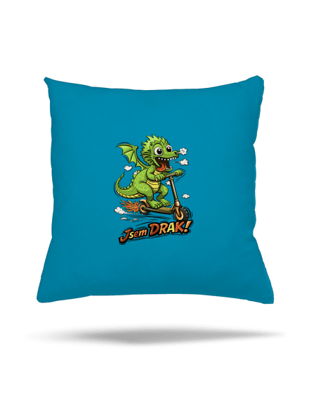 Jsem drak polštář Blue Turquoise