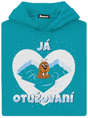 Miluju otužování dětská mikina klokanka Hawaiian Blue