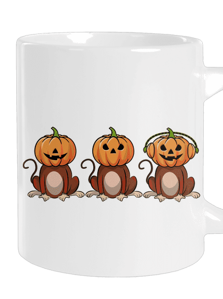 Halloween opičky velký hrnek White