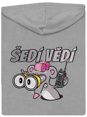 Šedí vědí - myš pánská mikina na zip Light Melange