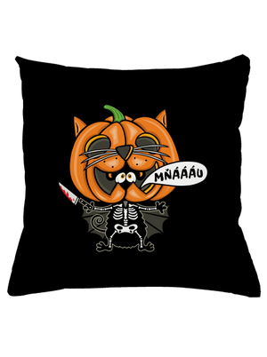 Halloweenská kočička polštář Black