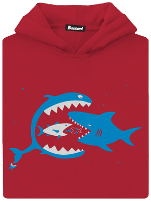 Rybky dětská mikina klokanka Fire Red