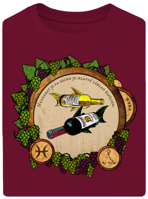 Vinný horoskop: Ryba unisex tričko oversized Garnet