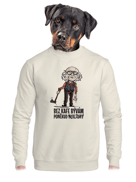 Neklidný bez kafe unisex mikina bez kapuce Off White