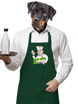 Dnes vařím já zástěra Bottle Green