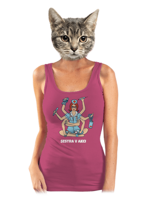 Sestra v akci dámské tílko klasické Magenta