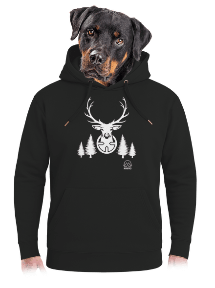 Jelen bilý unisex mikina premium Dark Black