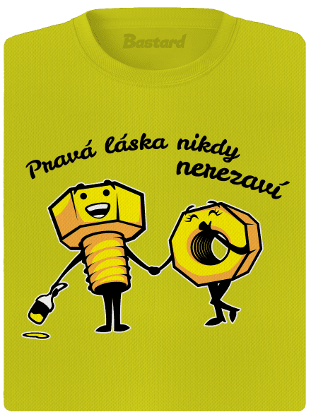 Pravá láska dámské sportovní tričko Neon Yellow